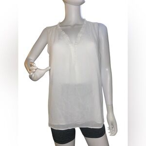 naked zebra White Sleeveless Blouse 
Size M